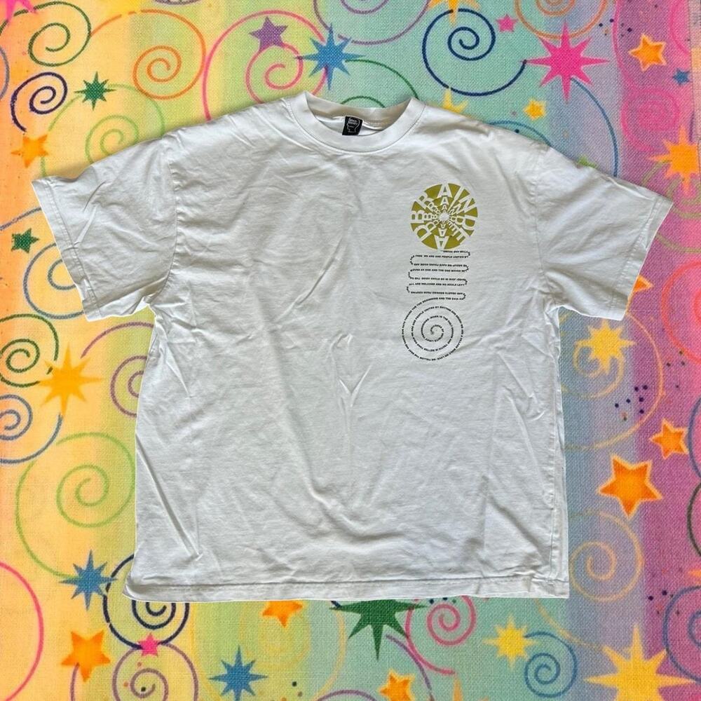 White brain dead perfect visions tee with double sided graphic